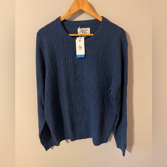 Original Penguin Donegal Fisherman Cable Knit Sweater XXL 100% Lambswool - Picture 1 of 6
